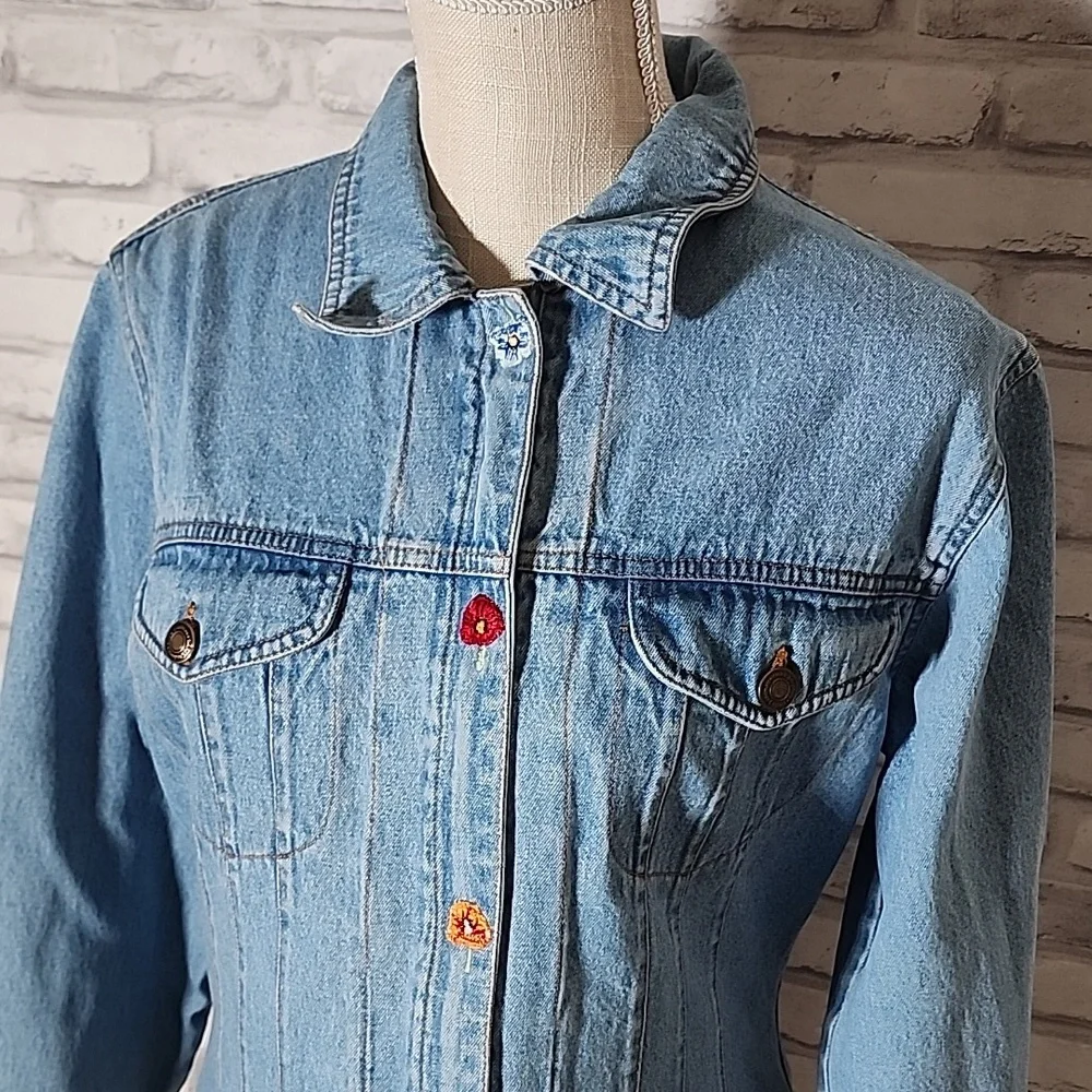 Newport News Vintage Floral Jean Denim Jacket